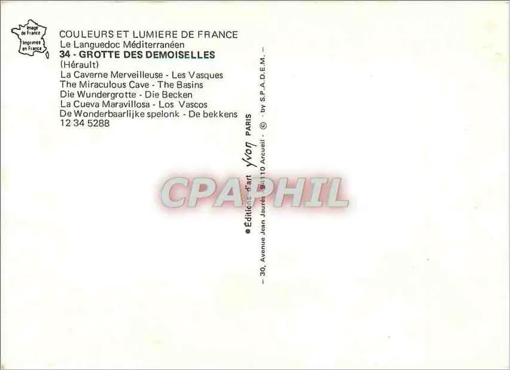 Grotte der Demoiselles — Hérault — Éditions Jean Jaret - Rückseite