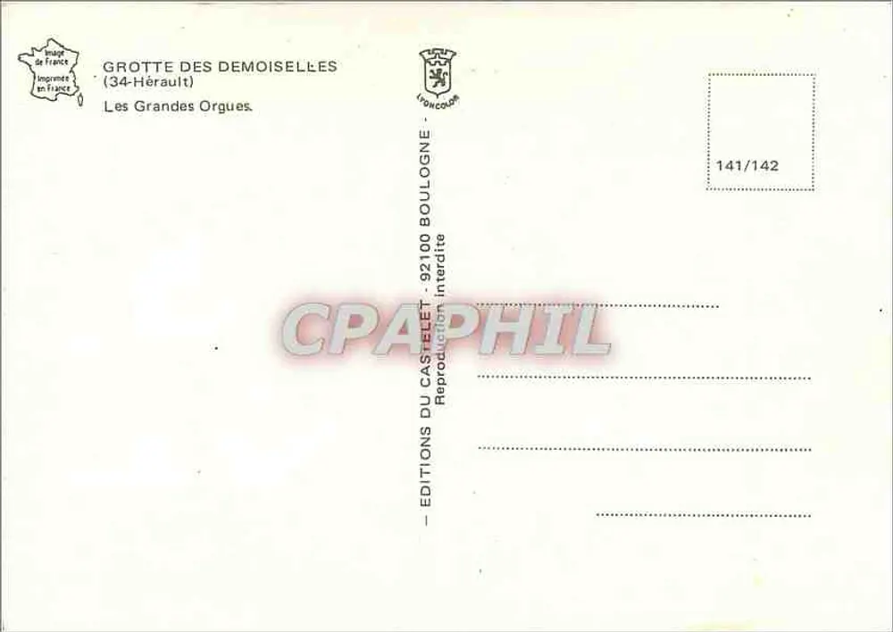Grotte des Demoiselles — Les Grandes Orgues — Éditions du Castellet - Rückseite