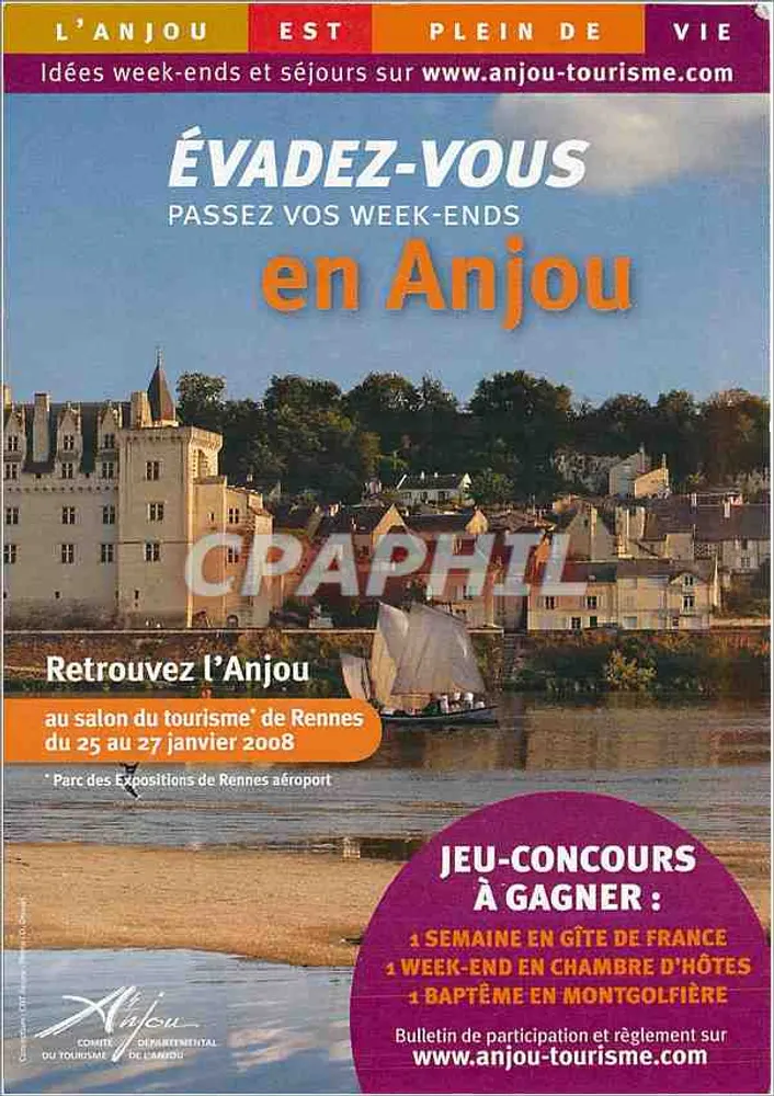 Anjou — Escapada a Anjou — Comité departamental del turismo de Anjou - Anverso