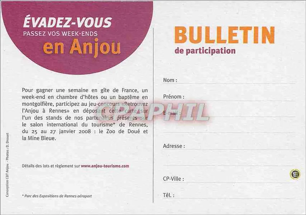 Anjou — Escapada a Anjou — Comité departamental del turismo de Anjou - Reverso