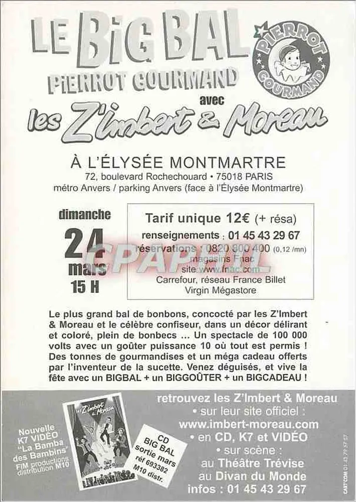 Der Big Bal Pierrot Gourmand — mit den Z'Imbert & Moreau — am Élysée Montmartre - Rückseite