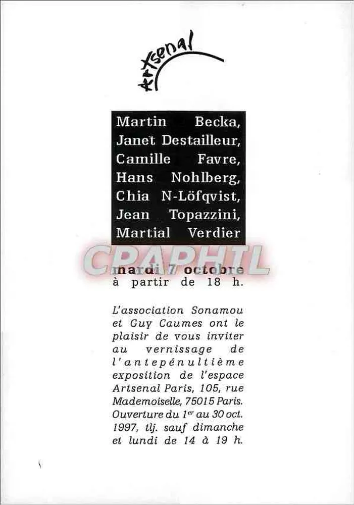 Moderne fotografische Ausstellung — Sept fois, photographie — Artsenal, Paris - Rückseite