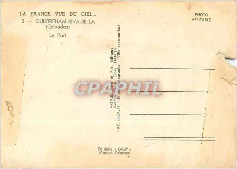 Ouistreham-Riva-Bella — Le Port — Éditions Gaby, Nantes - Verso