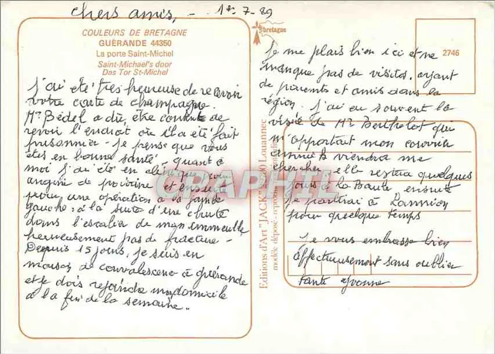 A Porta São Miguel — Guérande — Éditions d'Art Jack - Verso