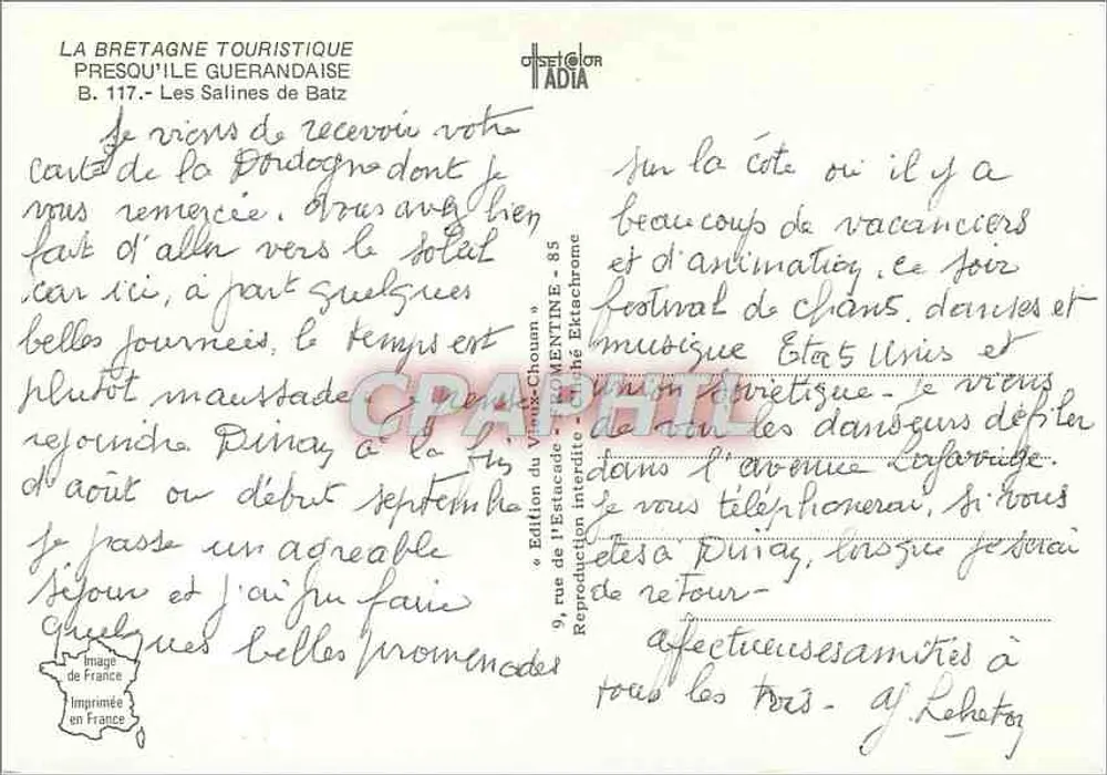 Guérandaise-Halbinsel — Die Salinen von Batz — Edition La Bretagne Touristique - Rückseite