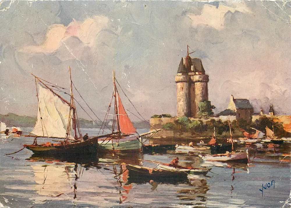Saint-Servan (Ille-et-Vilaine) — O porto e a torre Solidor — Éditions d'Art YVON - Frente