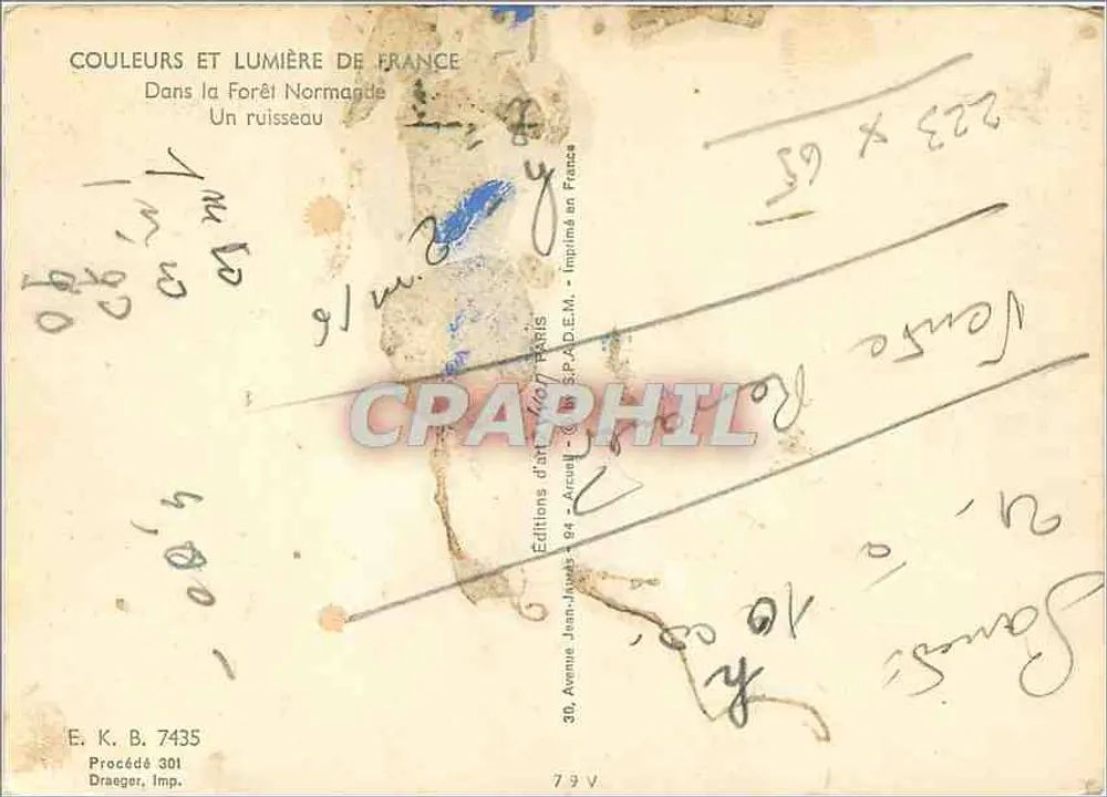 Een beekje — In de Normandische bossen — Edities Jean-Javaux, Parijs - Achterkant