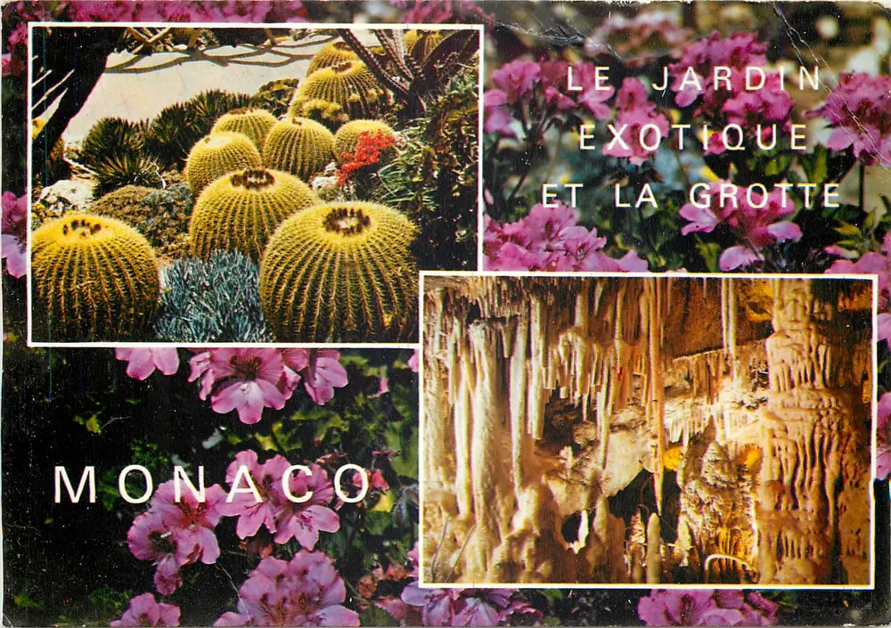 Monaco — Le Jardin Exotique et la Grotte — Édition Iris Mexichrome - Recto