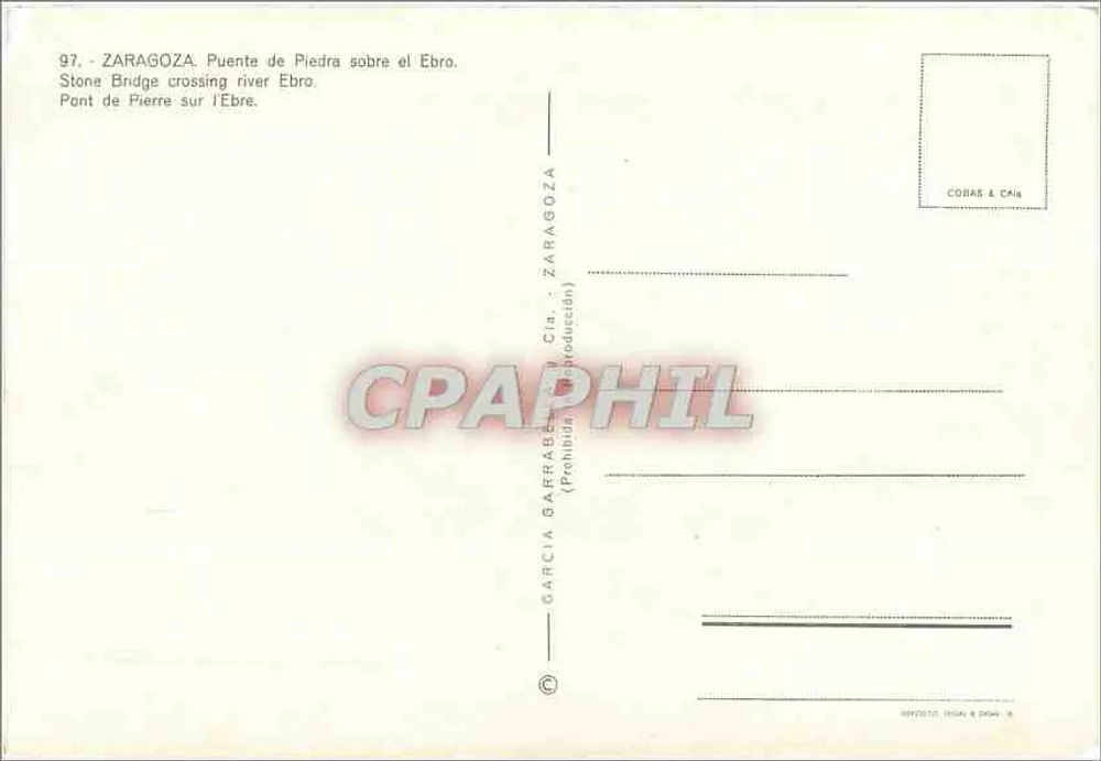Zaragoza — Steinbrücke über den Ebro — Garcia Gaffarel - Rückseite