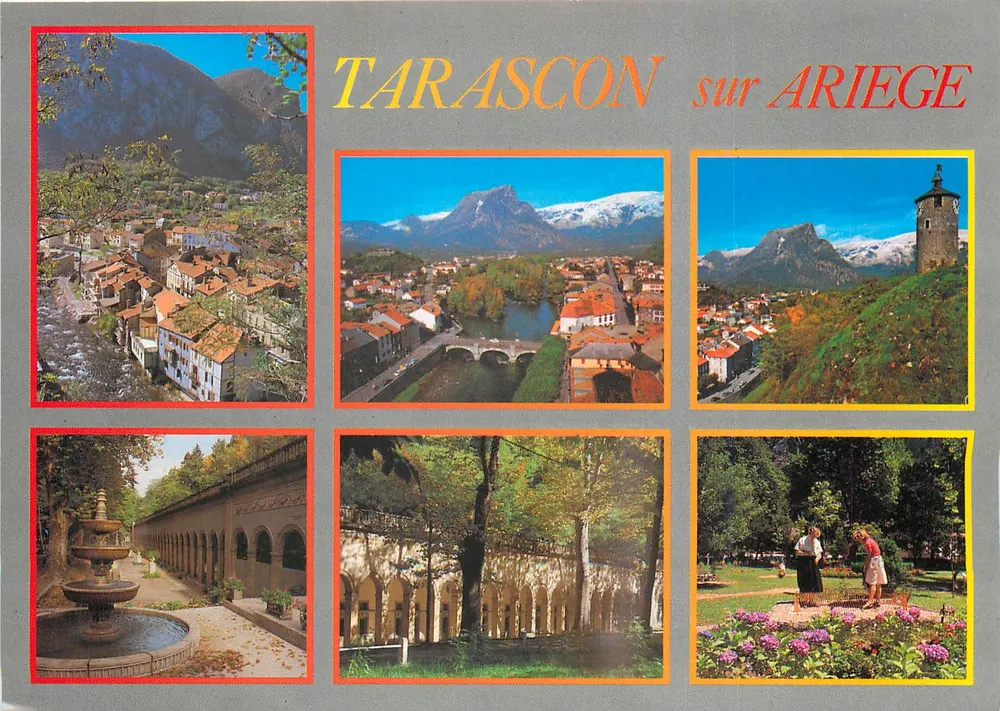 Tarascon sur Ariège — vue panoramique et sites — éditeur Couleurs Naturelles, série S.3 - Recto