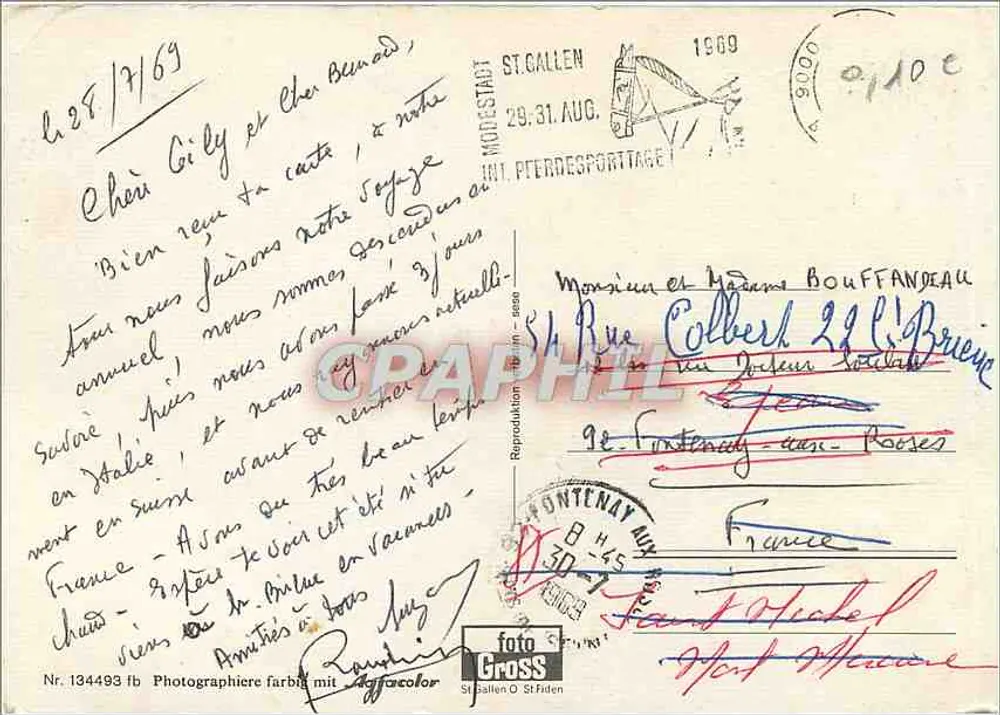 Montanhas, lagos e monumentos suíços — editor Foto Gross, St. Gallen - Verso