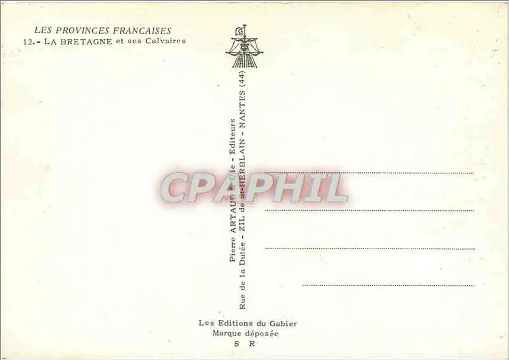 Illustrierte Postkarte von der Bretagne — einige Calvarien und bretonische Heilige — Éditions de la Dutille, Nantes - Rückseite
