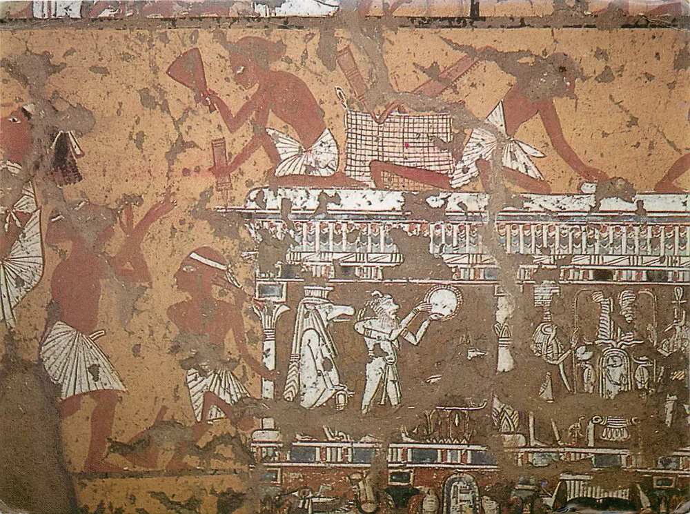 Gräber von Deir el-Medina — Schreiner bei der Arbeit an einer königlichen Möbelstück — 01022 - Vorderseite