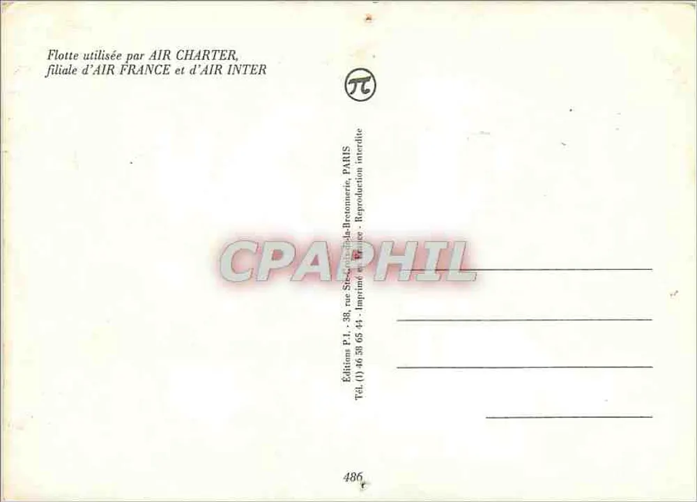 Flotte von Air Charter — Air France und Air Inter - Rückseite