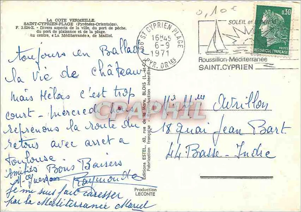 Saint-Cyprien-Plage — Panoramablick — Éditions Estel - Rückseite