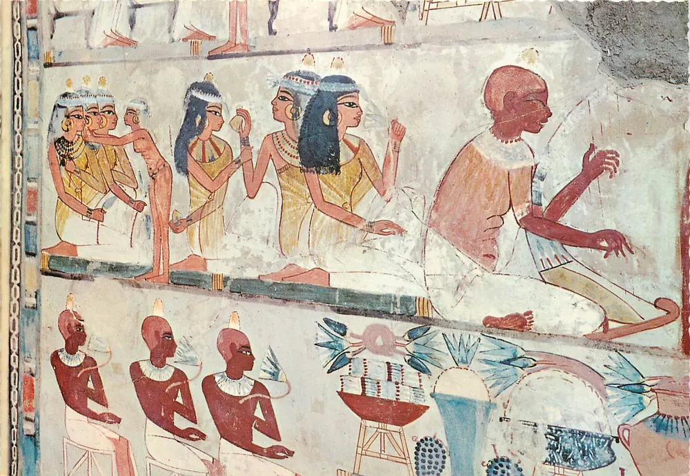 Nakht — Peintures murales dans la tombe — Édition Générale Organisation pour la Vente, Réimpression et Impression Carte, U.A. S.A. - Recto