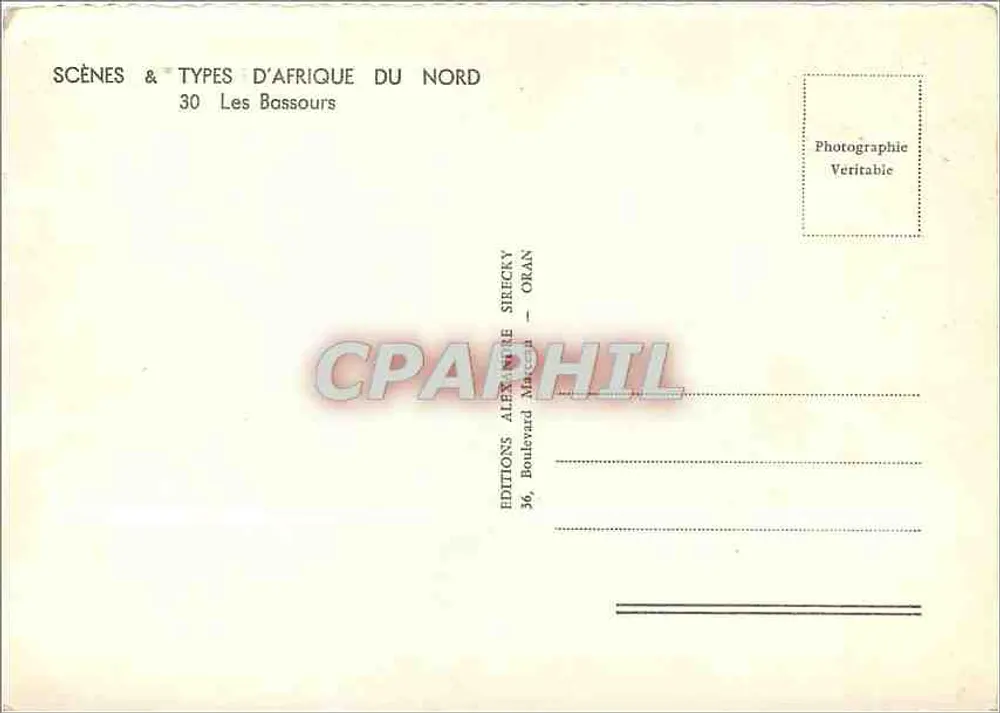 Caravane de chameaux — Maroc — Éditions Alexandre Sericky, Oran - Verso