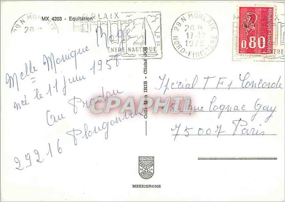 Equitação — Montanha — Editor Mexichrome, n° MX 4203 - Verso