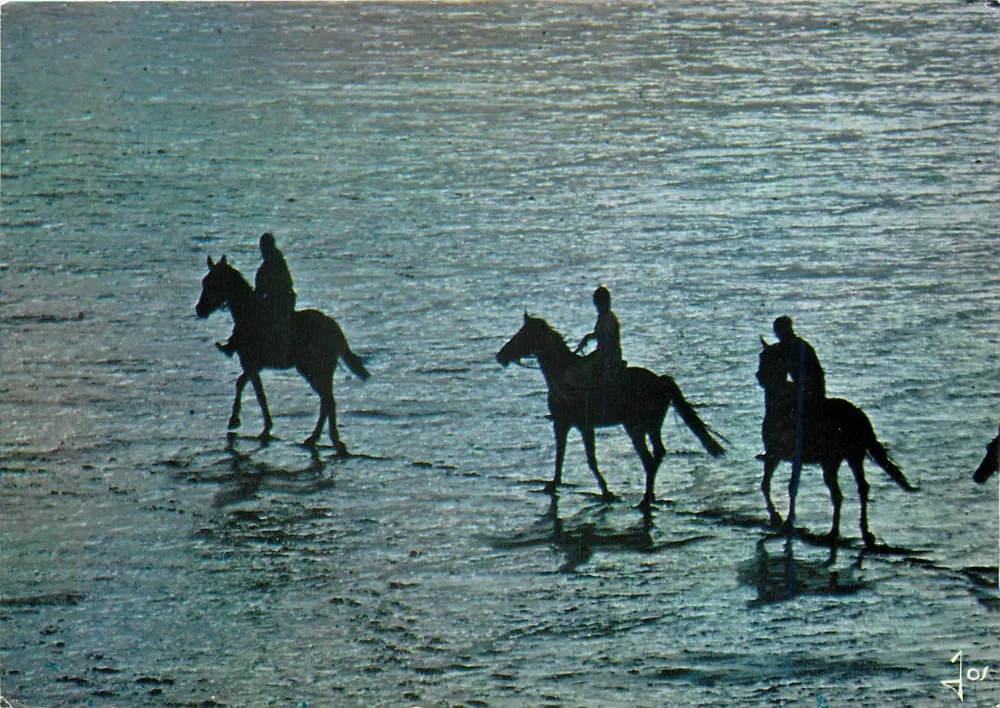 Konna promenada na plaży — La Bretagne w kolorach, MX 2137 — Wydawnictwo Sztuki JOS - Awers