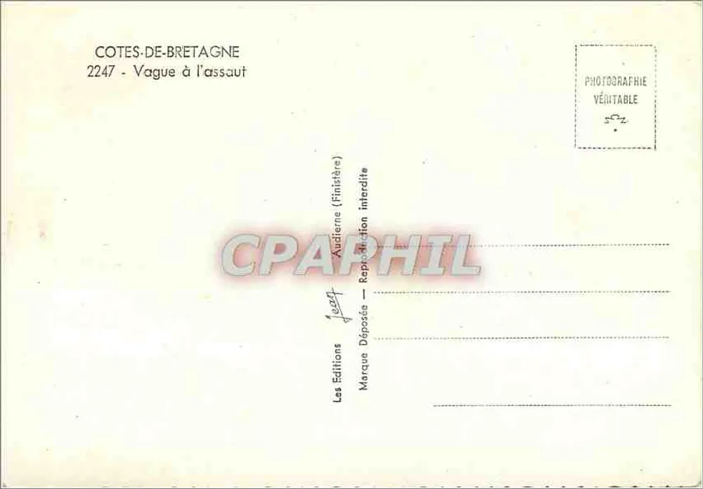 Côtes-de-Bretagne — Onda à Investida — Les Éditions Jean (Finistère) n°2247 - Verso