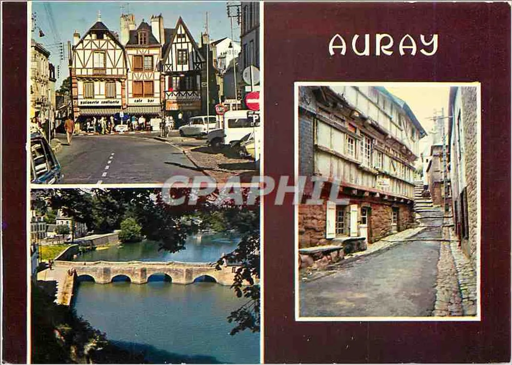 Auray — Ansicht des Platzes und des Viertels Saint-Goustan — Éditions d'Art J. Chiteau - Vorderseite