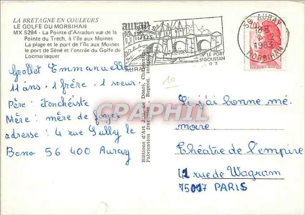 Zatoka Morbihan — Bretania — Wydawnictwo Art Jols-Le Dott, Châteaubriant - Rewers