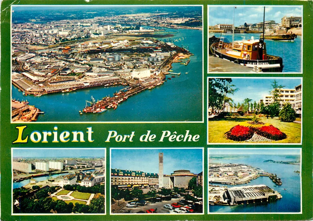 Lorient — Port rybacki — widok z powietrza i sceny portowe — Couteurs naturelles, nr 5 - Awers