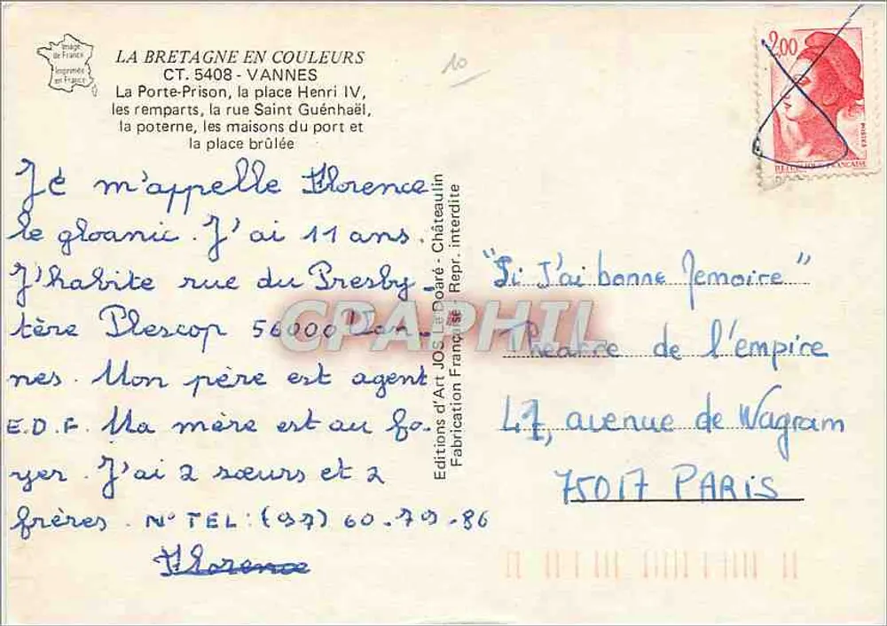 Vannes e seus antigos bairros — Edições de Arte Jos. Le Doaré, n° 5408 - Verso