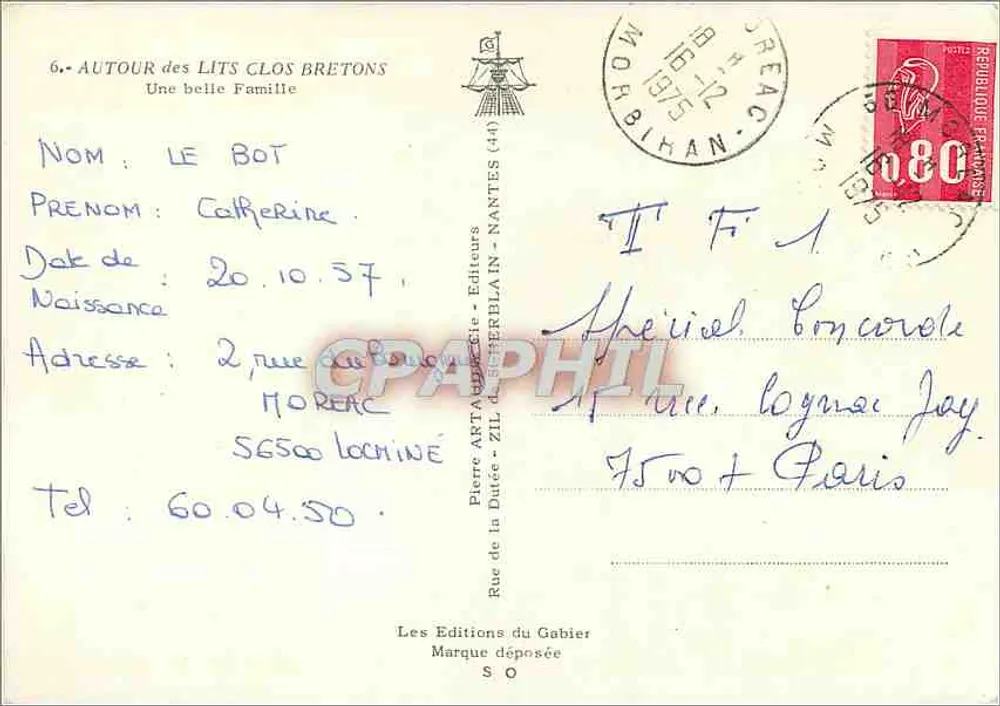 Um die geschlossenen Betten der Bretonen — Eine schöne Familie — Éditions Pierre Artaud, Nantes - Rückseite