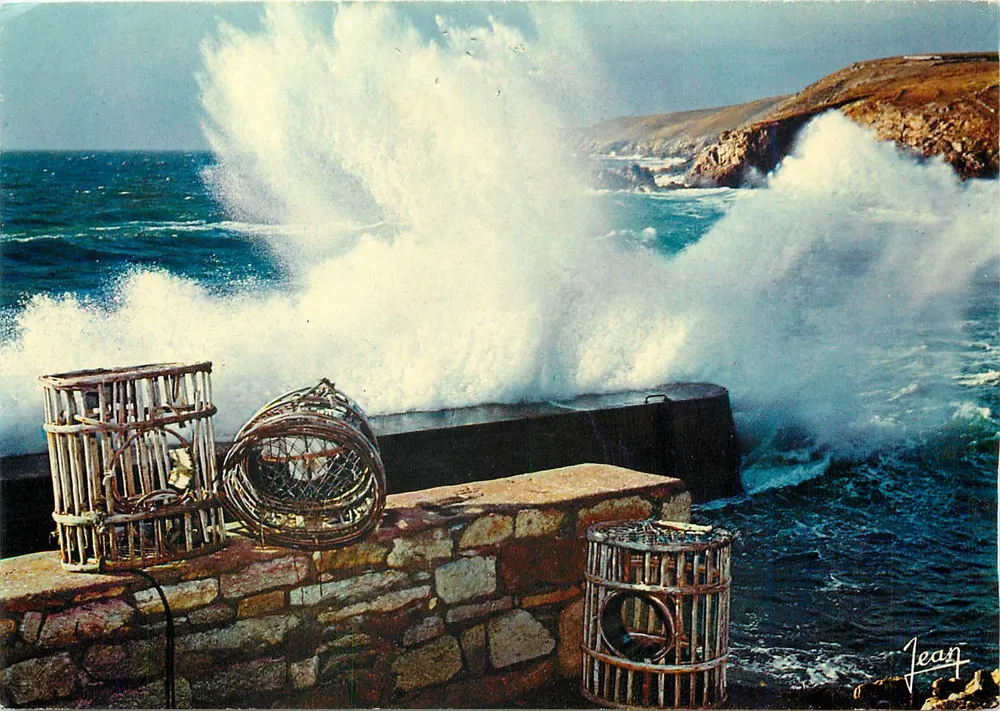 Tempestade na Costa — Bretã — Edições Finistère, n°23.113 - Frente