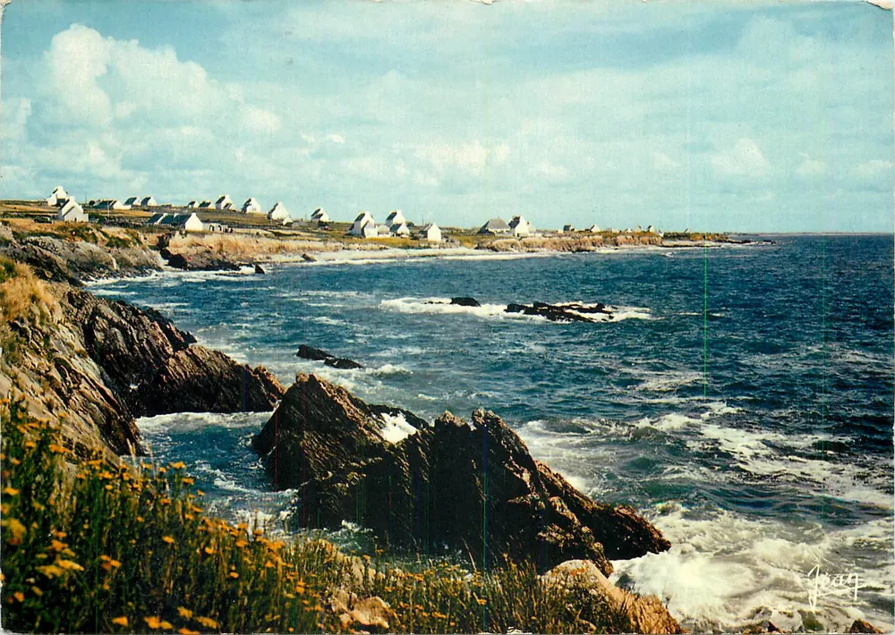 Côte bretonne — widok wybrzeża z białymi domami i skałami — Wydawnictwo Audierne (Finistère) nr 23.291 - Awers