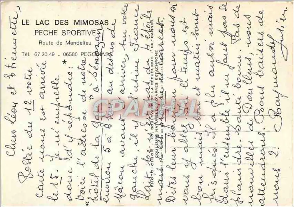 See der Mimosen — Sportfischen — Verlag: Souverains Naturelles d'Extrachrome - Rückseite