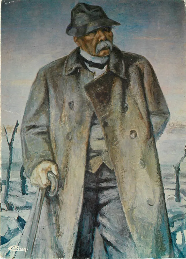 Retrato de Clemenceau — Pintura de Mme Odette Pauvert-Tissier — ST-VINCENT-sur-JARD (Vendée) - Frente