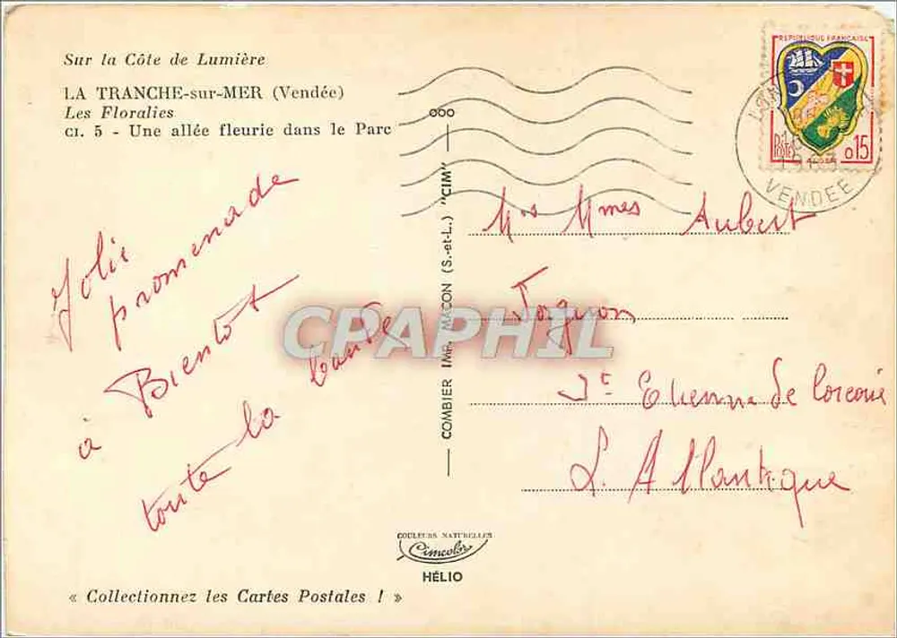 Die Floralies — La Tranche-sur-Mer (Vendée) — Verlag Hélios - Rückseite