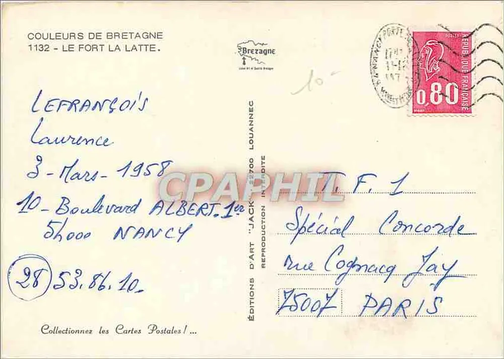 O Forte de La Latte — Bretagne — Edições Brezagne, n°1132 - Verso