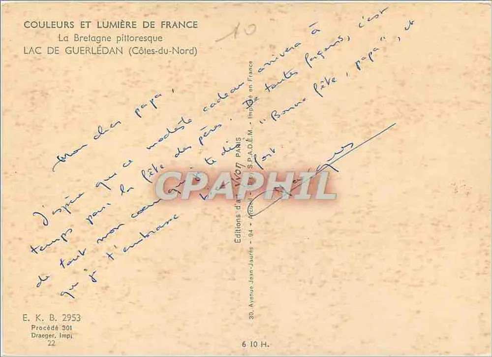See Guerlédan — Côtes-du-Nord — Editions Jean-Jaurès - Rückseite