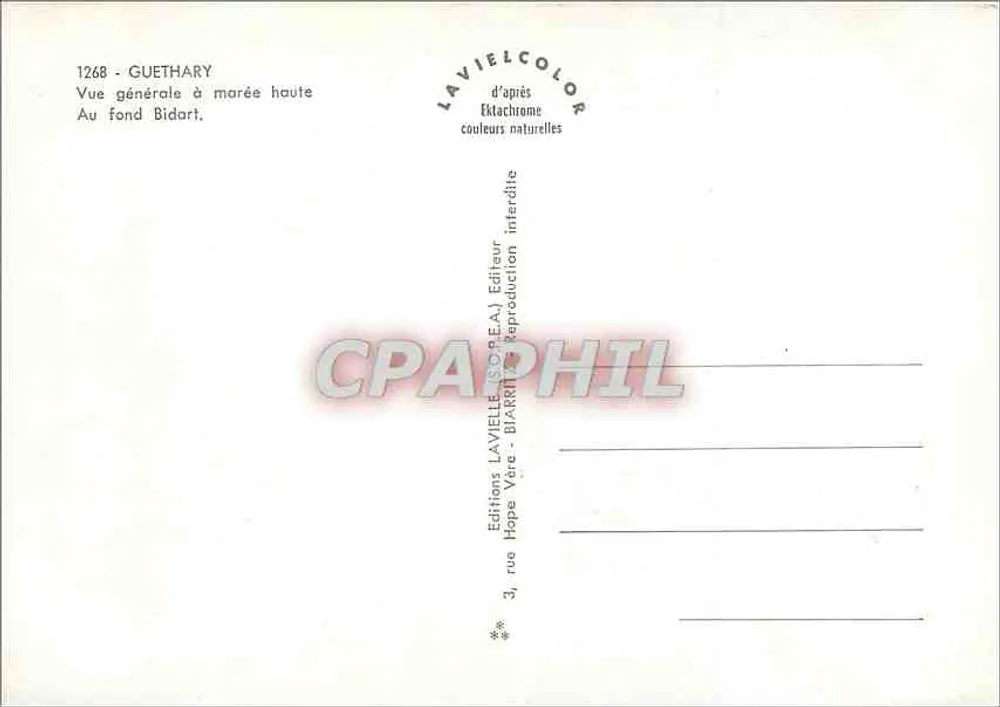Guéthary — Allgemeiner Blick bei Ebbe — Éditions LAVIELLE - BIARRIT - Rückseite
