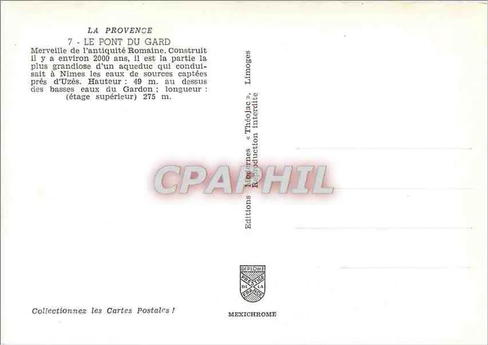Ponte do Gard — Maravilha da Antiguidade Romana — Éditions Théodic - Verso