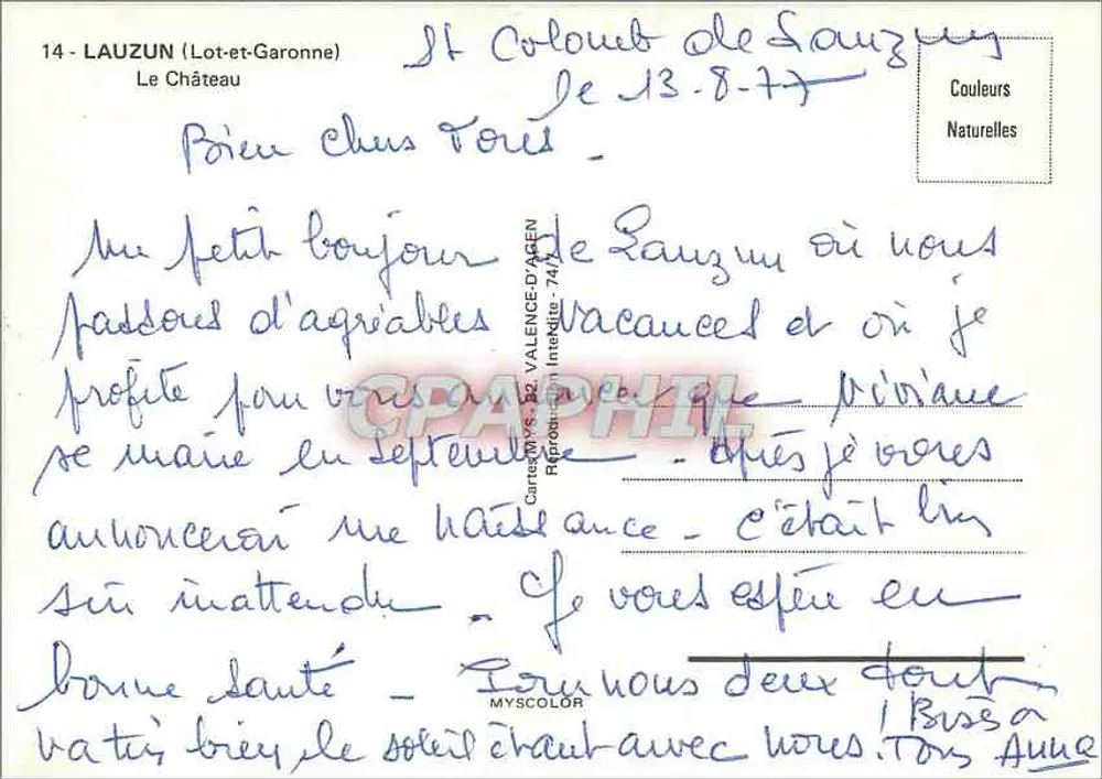 Lauzun (Lot-et-Garonne) — Schloss — Édition Valence d'Agan - Rückseite