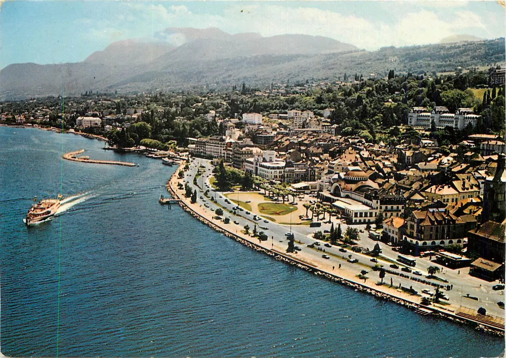 Evian-les-Bains — Luftbild — See Léman, Mémises und Dent d'Oche — Éditions JANSOL - Vorderseite