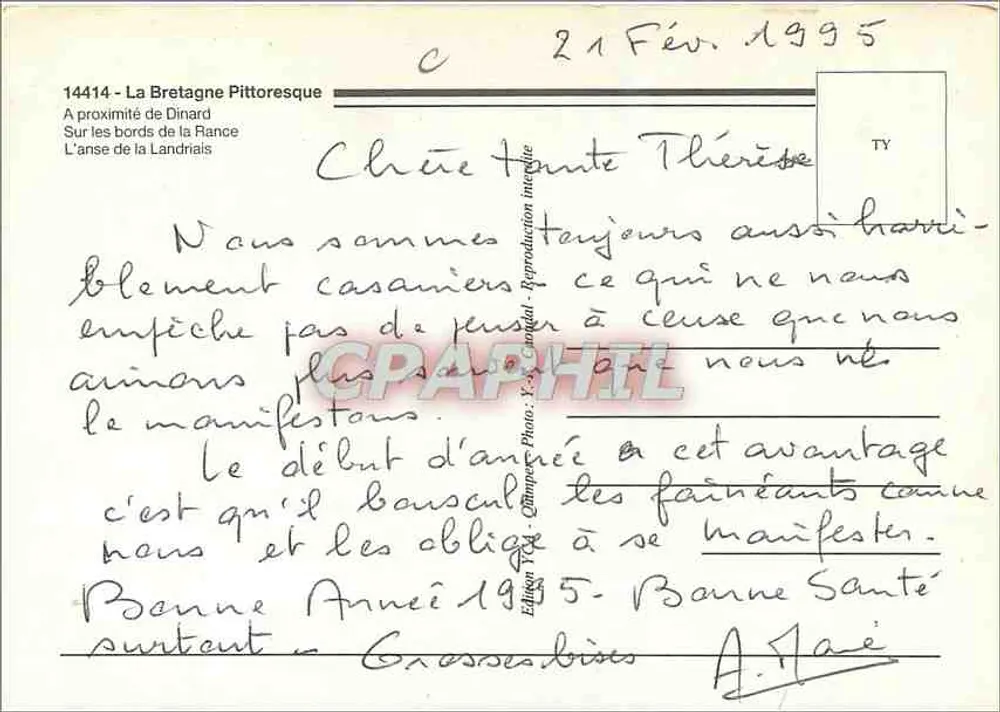 A Bretanha Pitoresca — Próximo a Dinard, às margens da Landriais — Edição TV - Verso