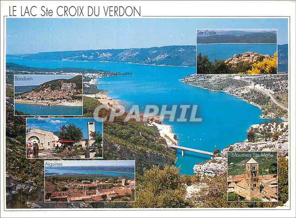 Lago Ste Croix do Verdon — vista panorâmica com vignettes dos vilarejos — Éditions du Boumian - Frente