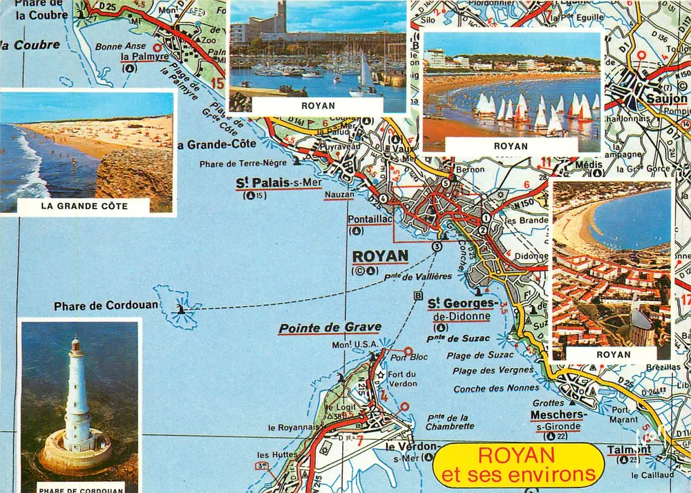 Royan e seus arredores — Carta postal aérea — Edições de arte Royan - Frente