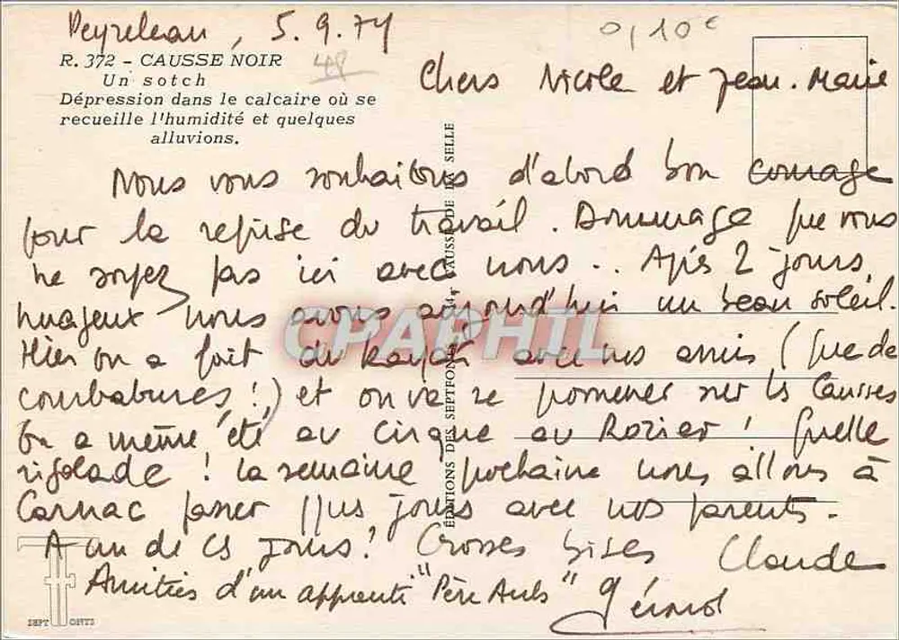 Peyreleau — Causse Noir — Edições das Sete Sille - Verso