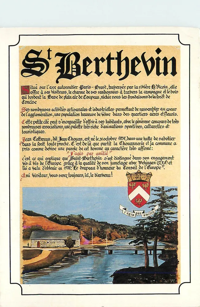 Saint-Berthevin — miasto na osi Paris-Brest, otoczone rzeką L'Ycoin — wydawca nie widoczny, numer serii nie widoczny - Awers