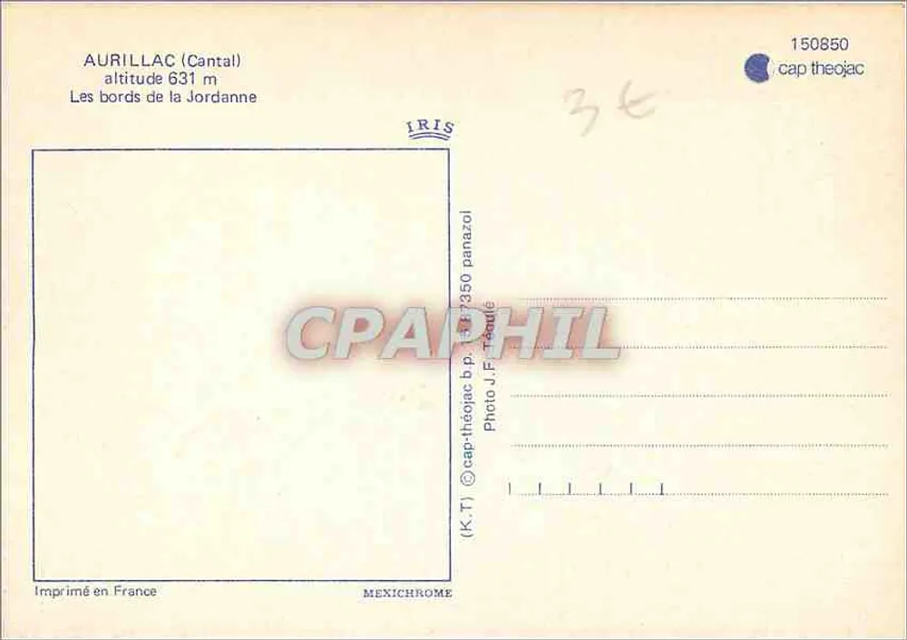 Aurillac (Cantal) — As margens da Jordanne - Verso