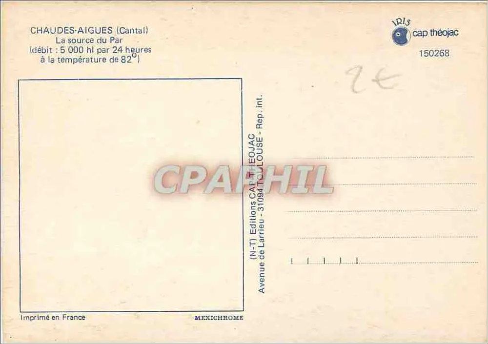 Chaudes-Aigues — Quelle du Par — Éditions Larriou - Rückseite