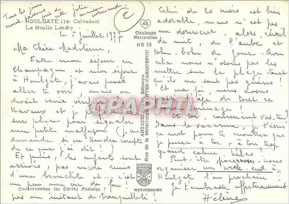 Villaggio di Houlgate (14-Calvados) — case tradizionali in legno — editore AS, n° serie HR 55 - Verso