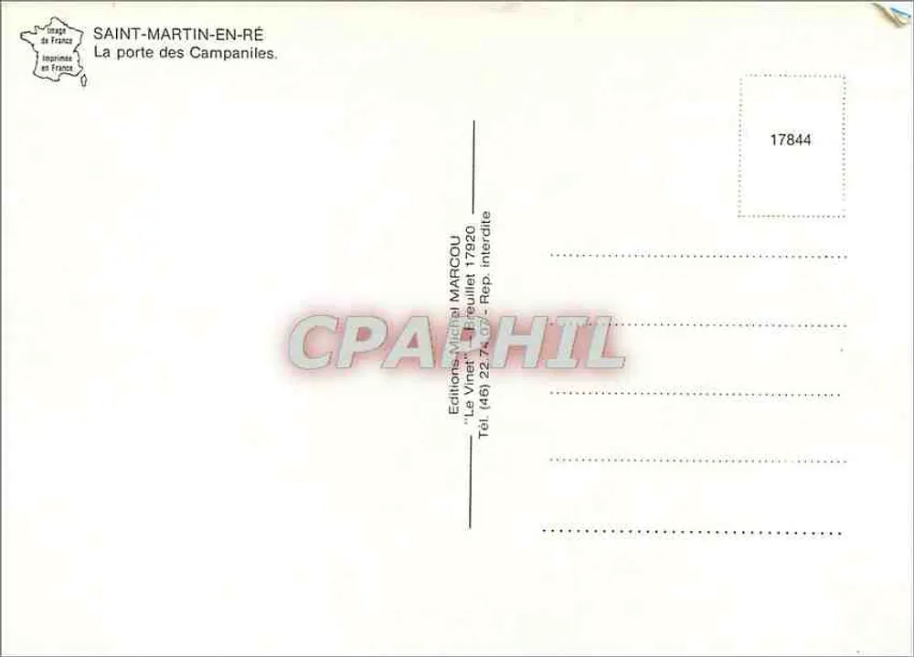 Saint-Martin-en-Ré — Die Pforte der Campaniles — Editions Michel MARCOU - Rückseite