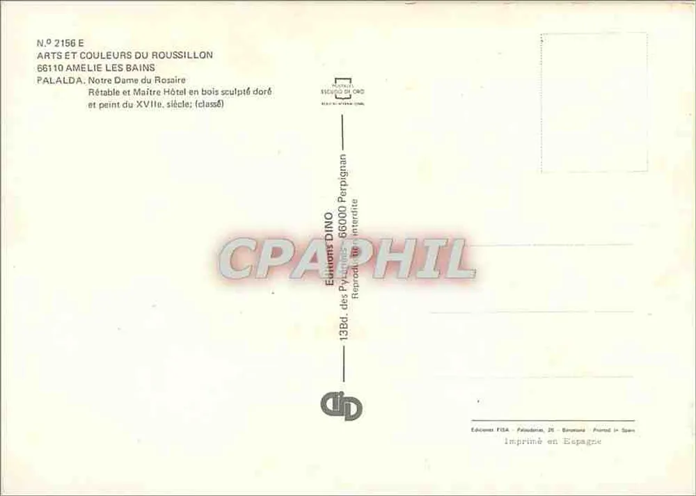 Palalda — Notre-Dame du Rosaire — geschnitzte und vergoldete Holzretabel und Hauptaltar aus dem 18. Jahrhundert - Rückseite